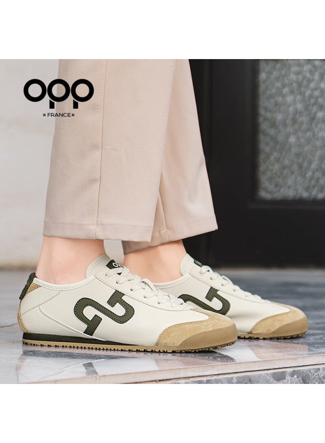 Opp Men's Shoes, Lightweight Soft-soled Casual Shoes, Versatile Commuter Sneakers, Shock-absorbing Training Shoes For Men P020, Beige-brown, Size 42 - Image 5
