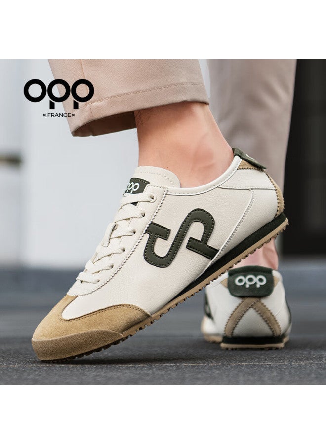 Opp Men's Shoes, Lightweight Soft-soled Casual Shoes, Versatile Commuter Sneakers, Shock-absorbing Training Shoes For Men P020, Beige-brown, Size 42 - Image 4