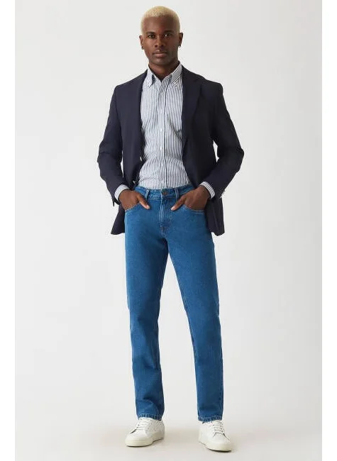 Bisse Men's 5 Pocket Jean Pants BLUE PNJ22K22204_D35
