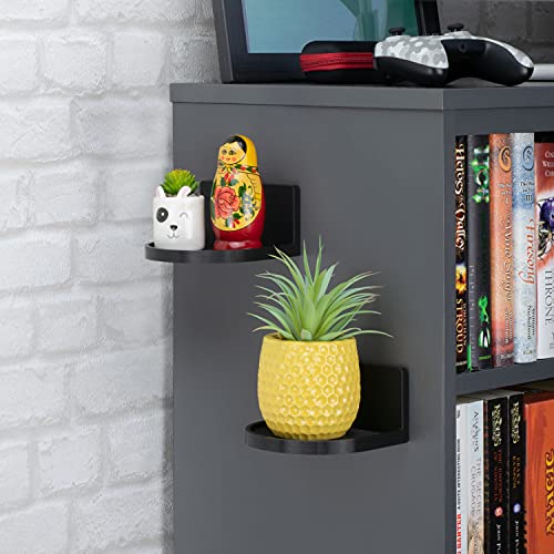 BRAINWAVZ Screwless Round Floating Shelf Mount for Security Cameras Baby Monitors Speakers Plants Toys & More Universal Holder Strong Adhesive, 118mm x 108mm, by Brainwavz (CF125) (Black) - Image 2