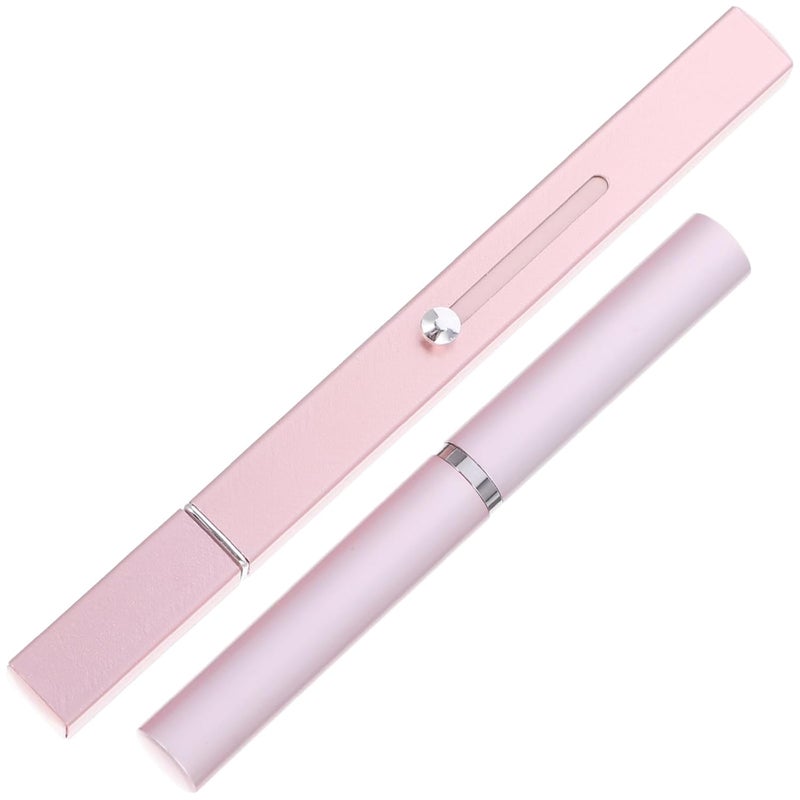 CHILDWEET 2pcs Double-ended Lip Brush Set Retractable Nylon Lipstick Applicator and Lip Gloss Wands Portable Makeup Tools for Women Travel-friendly Pink Brushes - Image 1