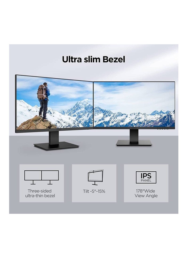 KOORUI - 27-Inch IPS FHD Computer Monitor, 75Hz Refresh Rate, 16:9 Aspect Ratio, 5ms Response Time, 99% sRGB Color Gamut, VGA/HDMI Input, VESA Compatible, Black | 27N1 - Image 1