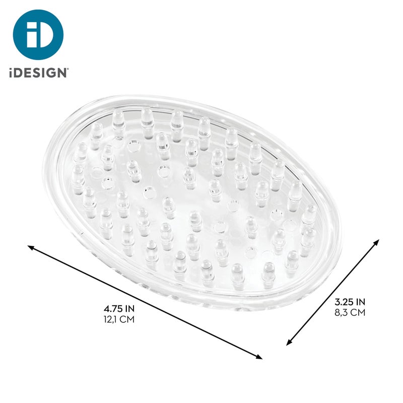 iDesign Plastic Soap Dish, Soap Saver, and Kitchen Sponge Holder - Set of 3, 0.75â€ x 3.25â€ x 4.75â€, Clear - Image 3