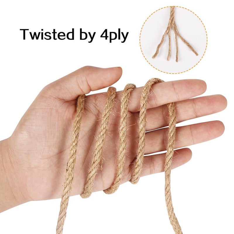 Vivifying 5Mm Jute Rope  98 Feet Strong Natural Jute Twine For Crafts  Cat Scratching Post  Garden Plants  Bundling And Hanging (Brown) - Image 2