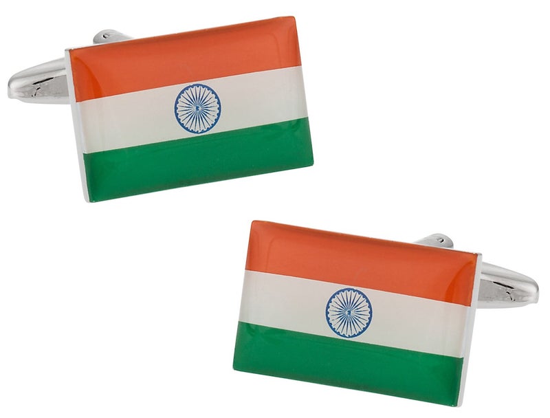 Cuff-Daddy India Flag Cufflinks with Presentation Box - Image 1