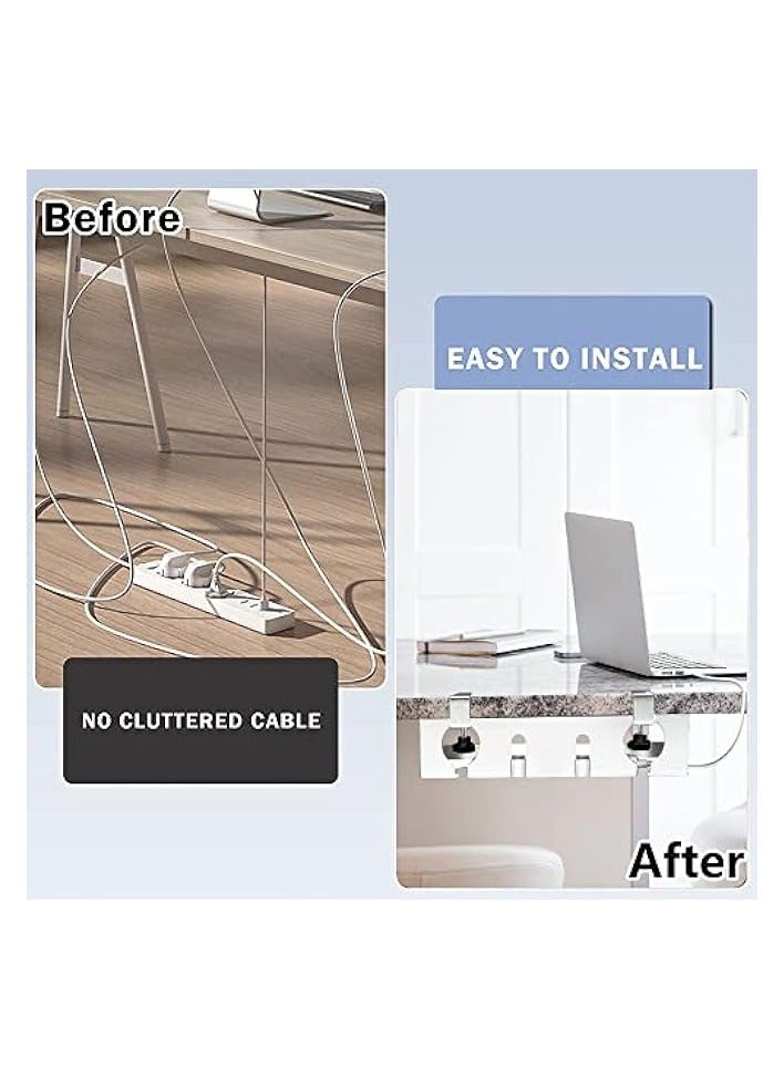 بروماس صينية إدارة الكابلات تحت المكتب - لا تسبب ضررًا للمكتب، إدارة كابلات المكتب الدائمة المثالية، مشابك مطورة لإدارة الكابلات تحت الطاولة يتم تركيبها بدون حفر على حامل كابل المكتب - Image 3
