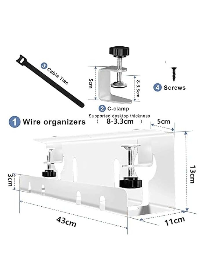 بروماس صينية إدارة الكابلات تحت المكتب - لا تسبب ضررًا للمكتب، إدارة كابلات المكتب الدائمة المثالية، مشابك مطورة لإدارة الكابلات تحت الطاولة يتم تركيبها بدون حفر على حامل كابل المكتب - Image 5