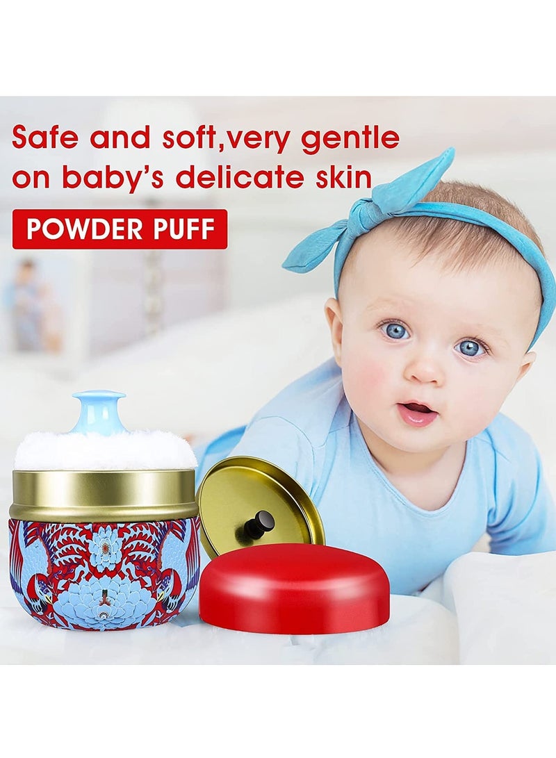 SYOSI Powder Case with Powder Puff for Body Powder Empty Container Dusting Powder Box Baby After Bath Powder Puff Kit Makeup Powder Dispenser Case - Image 2