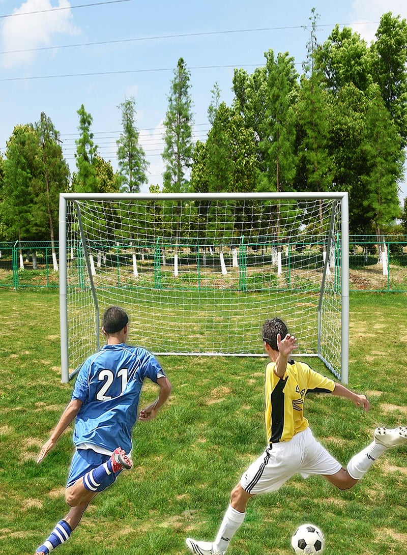 GT-Wheel Professional Soccer Football Goal Metallic Stainless Steel Thick Durable Goal with Net for Adults and Children - Image 1