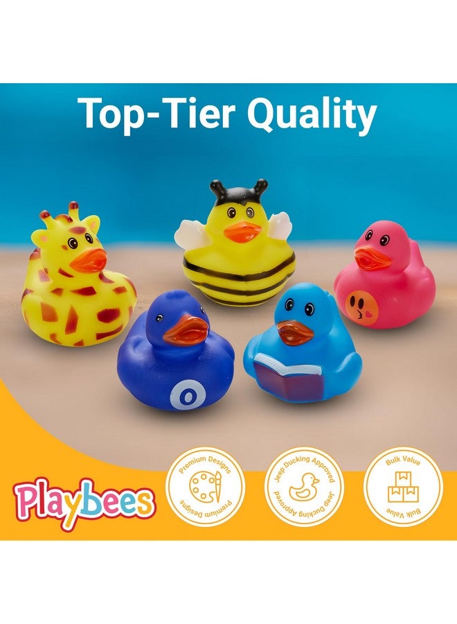 Playbees لعبة البط المطاطي للأطفال - 50 حزمة - لعب حسي، تخفيف التوتر، هدايا عيد الميلاد، هدايا عيد الميلاد للأطفال، حوافز الفصول الدراسية، نشاط الصيف على الشاطئ والمسبح - النمط 3 - Image 3