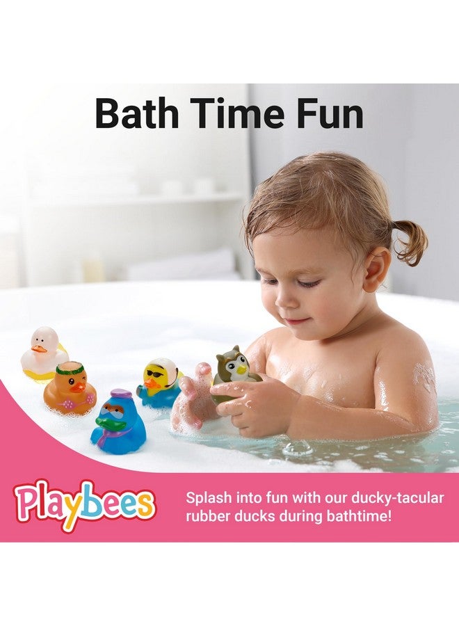 Playbees لعبة البط المطاطي للأطفال - 50 حزمة - لعب حسي، تخفيف التوتر، هدايا عيد الميلاد، هدايا عيد الميلاد للأطفال، حوافز الفصول الدراسية، نشاط الصيف على الشاطئ والمسبح - النمط 3 - Image 4