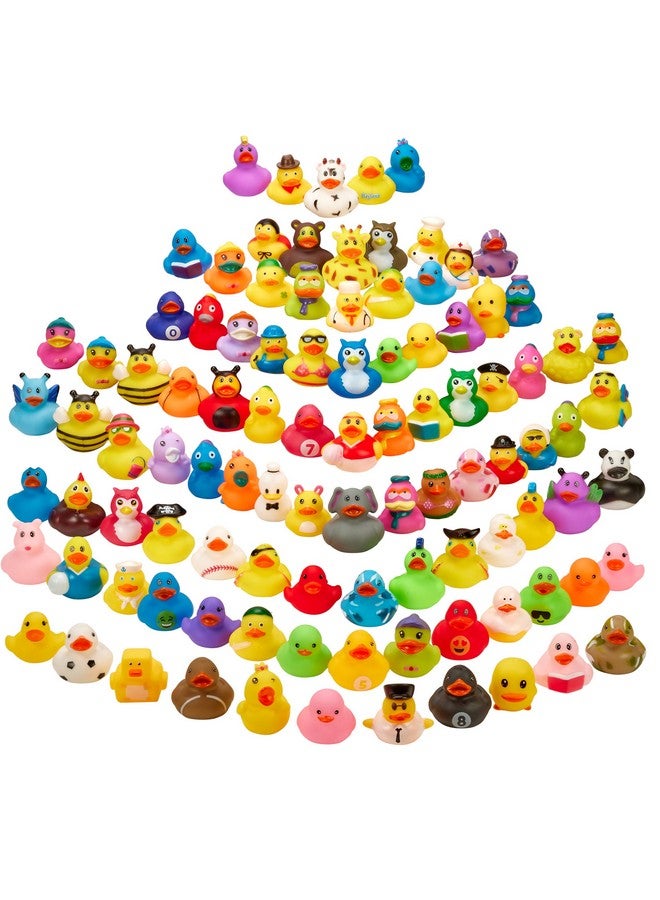 Playbees لعبة البط المطاطي للأطفال - 50 حزمة - لعب حسي، تخفيف التوتر، هدايا عيد الميلاد، هدايا عيد الميلاد للأطفال، حوافز الفصول الدراسية، نشاط الصيف على الشاطئ والمسبح - النمط 3 - Image 1