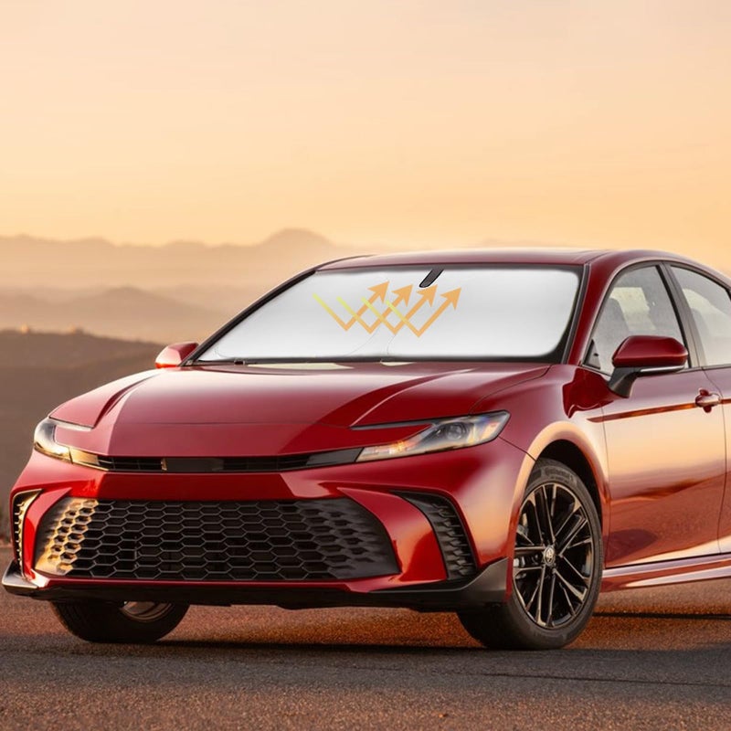 Sun Shade for 2025 2026 Toyota Camry LE XLE Hybrid SE XSE Sedan Accessorie Windshield Cover Front Window Foldable Shield Sun Visor Protector Block UV Ray