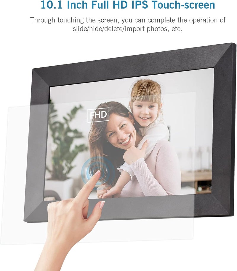 10.1 Inch Smart WiFi Photo Frame Digital Picture Frame HD IPS Touch-screen 1280 * 800 Photo 1080P Video 16GB Storage Supports Auto Rotation Photo Sharing via APP - Image 3