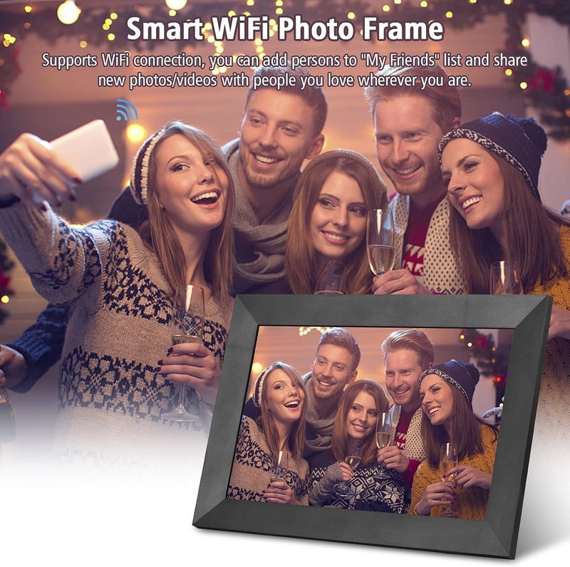 10.1 Inch Smart WiFi Photo Frame Digital Picture Frame HD IPS Touch-screen 1280 * 800 Photo 1080P Video 16GB Storage Supports Auto Rotation Photo Sharing via APP - Image 2