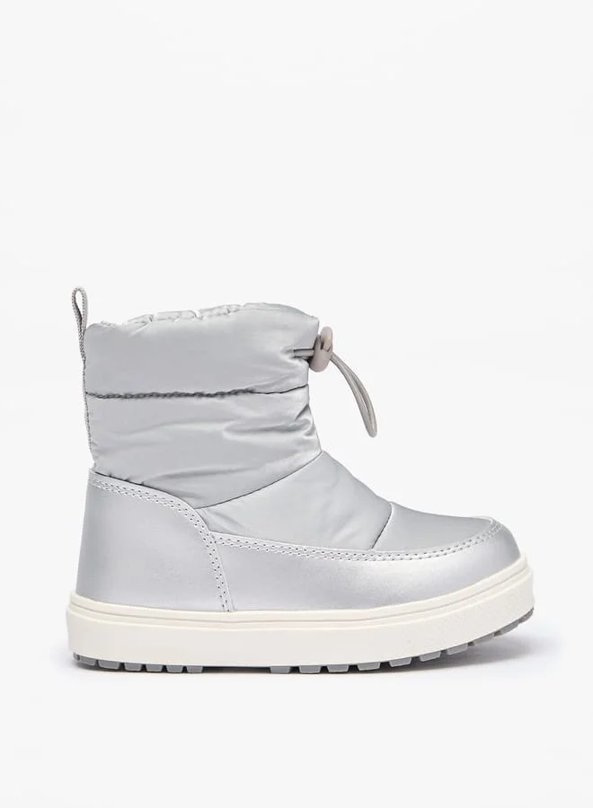 جونيورز Girls Solid Ankle Boots with Zip Closure and Pull Tabs