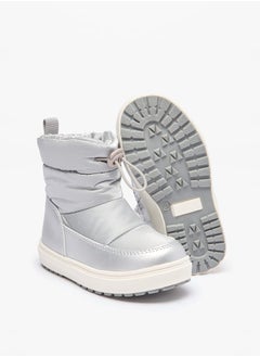 JUNIORS Girls Solid Ankle Boots with Zip Closure and Pull Tabs  - Image 5