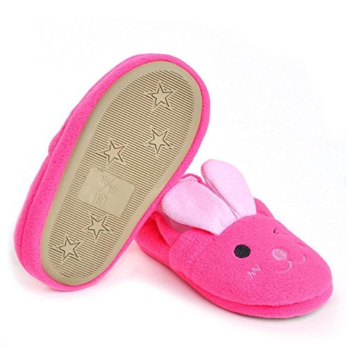 Enteer Baby Girls' Rabbit Slipper 5-6 M US Toddler Pink - Image 4