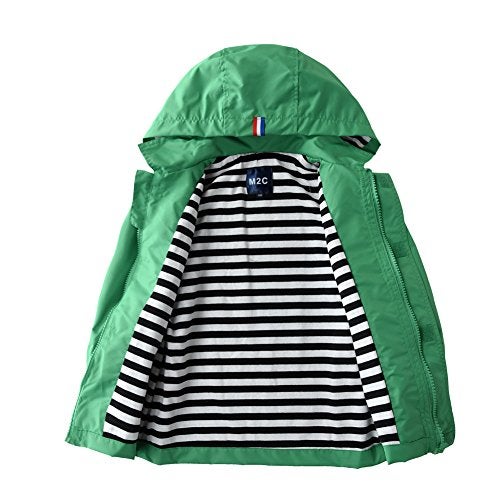 M2C Boys Hooded Rain Jacket Waterproof Light Windbreaker 4-5 Green - Image 3