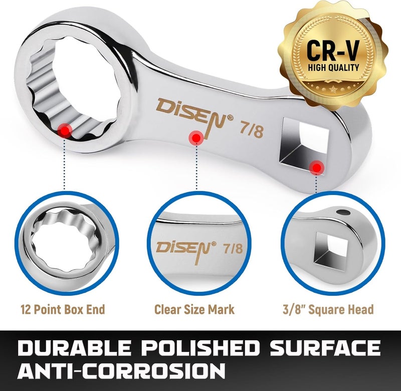 DISEN 9pcs Torque Adapter Set SAE - Durable Torque Wrench Adapter, 3/8" Drive, 12 Point - Image 2