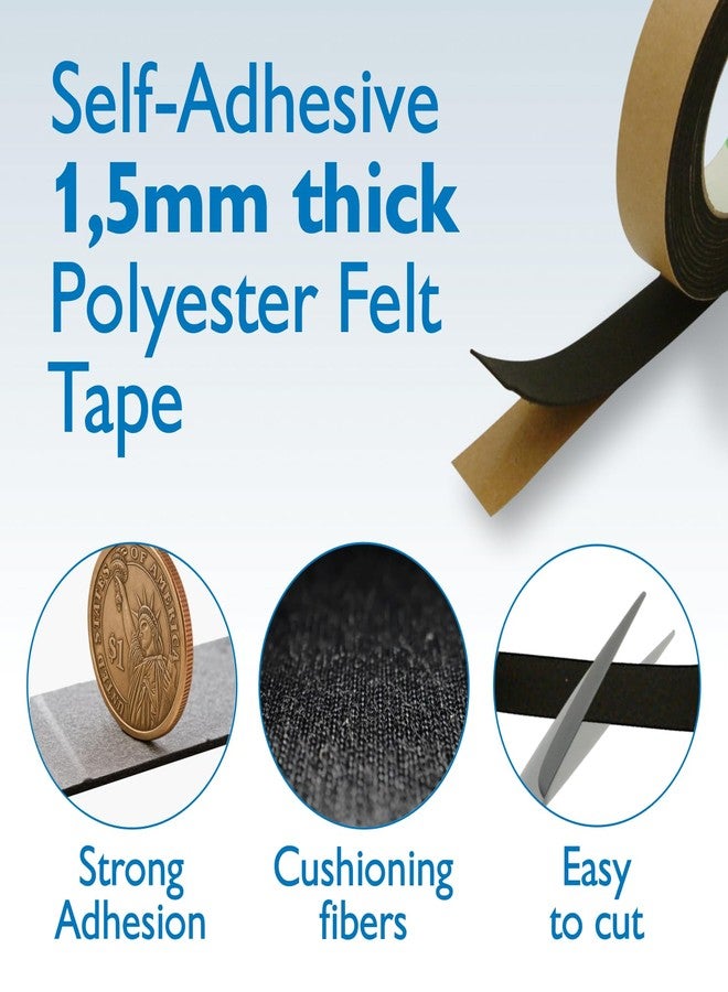J.V. Converting FindTape Polyester 1.5mm Felt Tape - 3/4 in. x 50 ft. Felt Strips with Adhesive Backing and Furniture Strips, Great for Arts and Crafts, Classrooms, and Protecting Furniture (Black) - Image 2