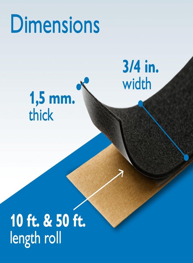 J.V. Converting FindTape Polyester 1.5mm Felt Tape - 3/4 in. x 50 ft. Felt Strips with Adhesive Backing and Furniture Strips, Great for Arts and Crafts, Classrooms, and Protecting Furniture (Black) - Image 3