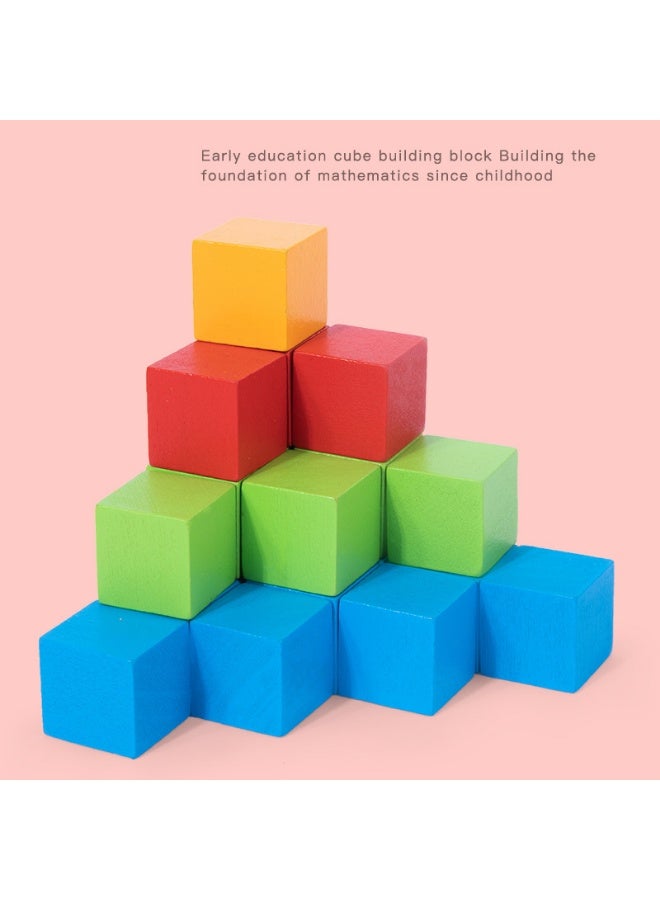 60 Pieces 2cm Wooden Cubes, Solid Wooden Blocks, Multicolour Wood Square Blocks, Puzzle Making Premium Natural Solid Wood Wooden Block Set for Painting Decorating Crafting DIY Projects - Image 3