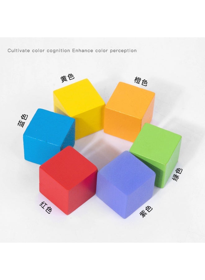 60 Pieces 2cm Wooden Cubes, Solid Wooden Blocks, Multicolour Wood Square Blocks, Puzzle Making Premium Natural Solid Wood Wooden Block Set for Painting Decorating Crafting DIY Projects - Image 4