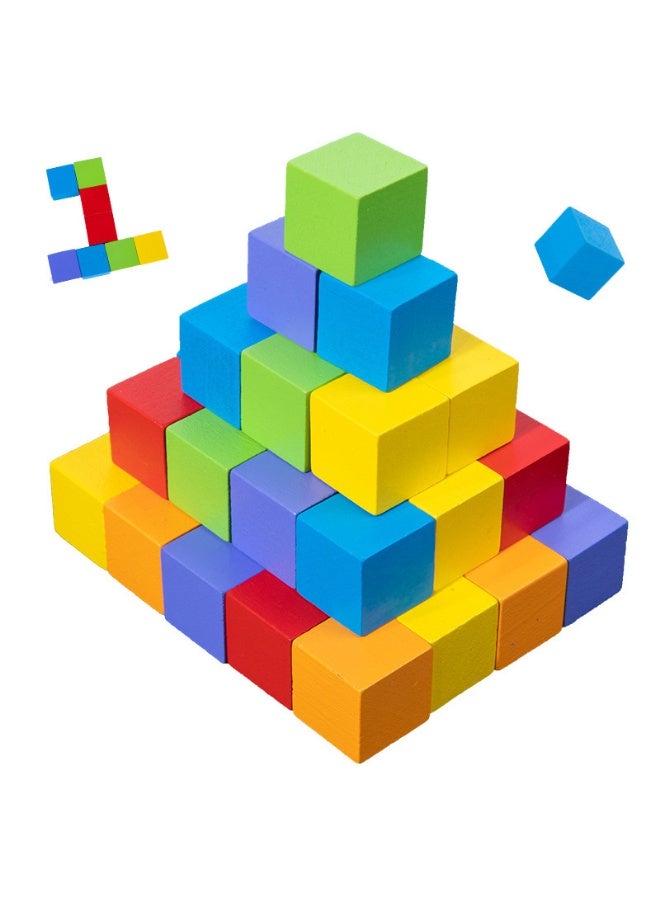 60 Pieces 2cm Wooden Cubes, Solid Wooden Blocks, Multicolour Wood Square Blocks, Puzzle Making Premium Natural Solid Wood Wooden Block Set for Painting Decorating Crafting DIY Projects - Image 5
