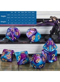 Dnd Polyhedral Dice Set For Dungeons And Dragons Rpg Mtg Role Playing Table Games-With 1 Dice Pouch (Blue & Purple) - pzsku/Z3F5E08D9774DF98D7AA0Z/45/_/1734347078/57f443bb-db66-4f07-9225-279c7b4f2070