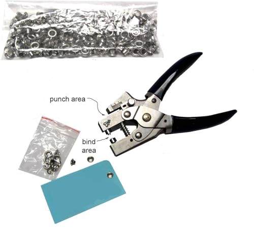 Oregon Lamination Hand Held Eyelet Punch & Crimp Tool Including 260 Steel 5mm (3/16-inch) Diameter Eyelets - Image 2