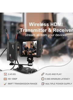 SYOSI Wireless HDMI Transmitter and Receiver 1080P Full HD Wireless HDMI Extender Kit Range 990FT with HDMI Loop-Out and IR Remote Streaming Form DSLR Camera Laptop Netflix PS4/5 to TV/Projector  - Image 2