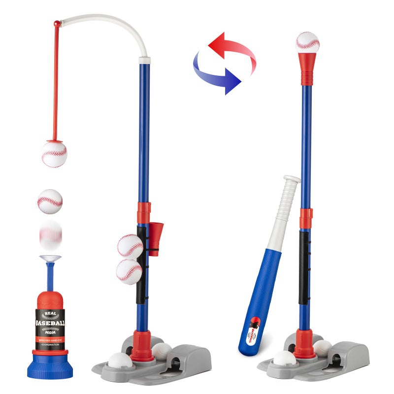 VROGTIK Adjustable TBall Set for Kids 38 Outdoor Baseball Toy with Bat Ball Tee Sports Gift for Toddlers Boys in Backyards - Image 3
