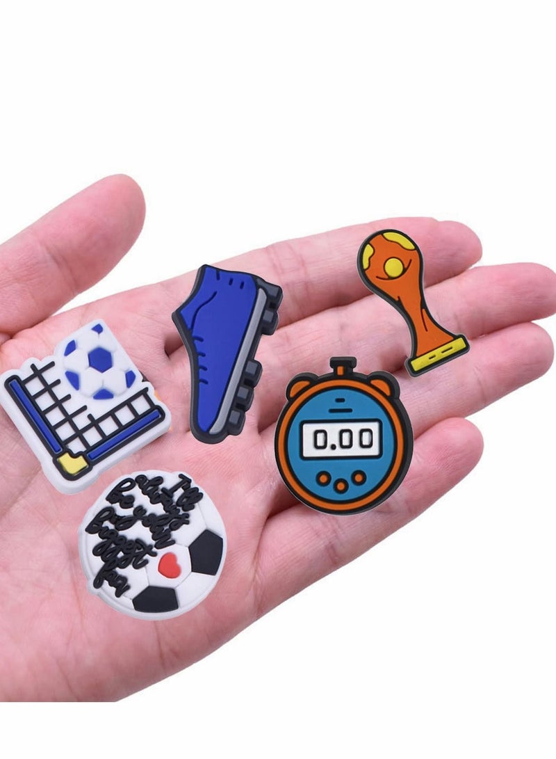 Excefore Crocs Shoe Decoration Charms 30 Pcs Sports Croc Accessories PVC Shoe Charms for Crocs Shoes Bracelets Wristband - Image 3