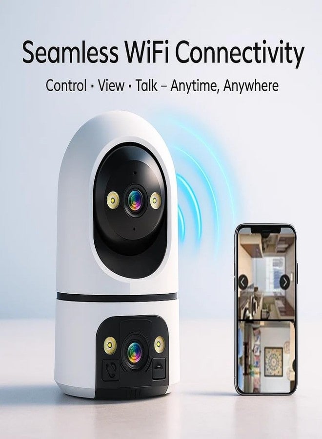 MAYUMI 5+5MP FHD Dual Lens Indoor WiFi CCTV Security Camera with 360° View, Two-Way Audio, Calling, Motion Detection, Color + IR Night Vision and Memory Card Support up to 128 GB - Image 5