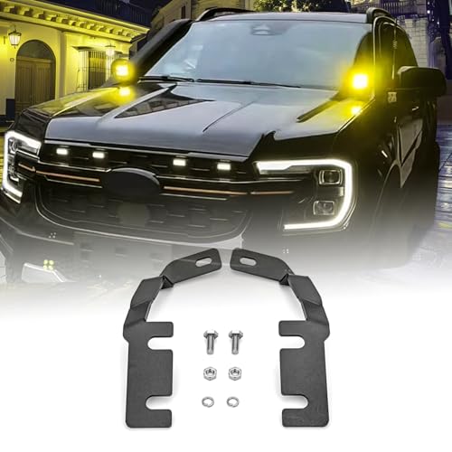 GafeSkui Ditch Light Brackets Hood Hinges Mount Bracket Kit LED Pod Light Work Light Compatible with Ford Ranger 2018 2019 2020 2021 2022 - Image 1