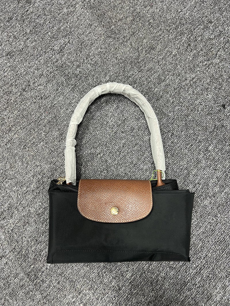 Large Classic French Dragon Handle Bag Long Handle Dumpling Shape Tote Bag Womens Shoulder Bag Neutral Minimalist Style Nylon M Classic black (large size) 