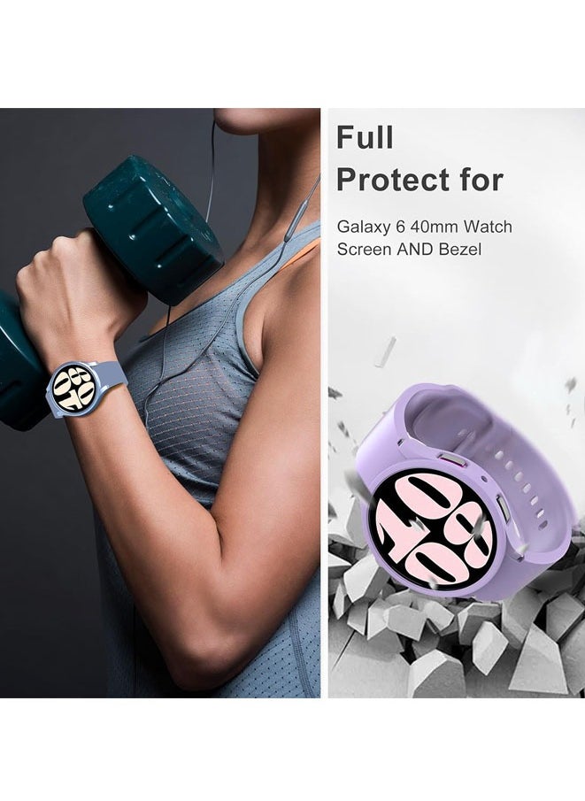 Muyixin مجموعة من 5 قطع من واقي الشاشة الزجاجي المقوى لساعة Galaxy Watch 6 مقاس 40 مم، غطاء ممتص الصدمات الصلب من البولي كربونات (للإصدار الجديد لعام 2023 فقط)  - Image 4