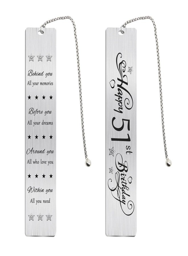Jzxwan Happy 51st Birthday Gifts for Women Men, 51 Year Old Birthday Bookmark Gift for Him Her, Happy 51 Yr Bday Book Mark for Female Male, 1974 Bd Present, 51st Bday Card Decoration - Image 1