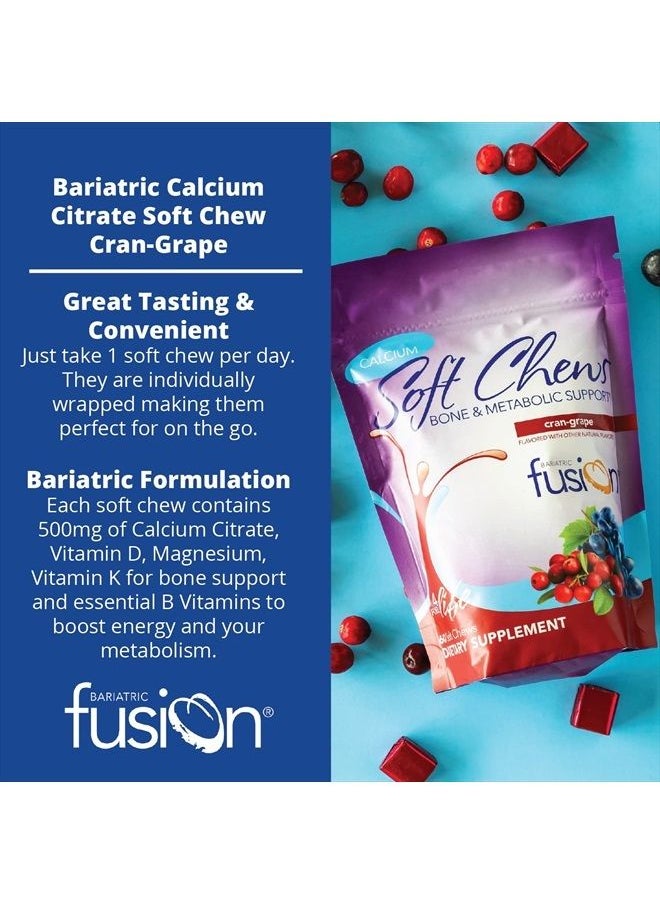 Calcium Citrate & Energy Soft Chew Bariatric Vitamin | Cranberry Grape | Sugar Free | Bariatric Surgery Patients Including Gastric Bypass and Sleeve Gastrectomy | 60 Count - pzsku/Z3F5E6F450BED5B3CB674Z/45/_/1683615213/e6dcc5f7-806b-46e2-9a03-c3487b2e4932