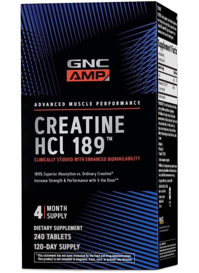 GNC - Amp Hcl 189, 240 Tablets - Image 1
