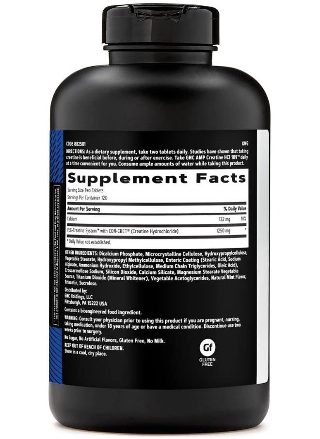 GNC - Amp Hcl 189, 240 Tablets - Image 1
