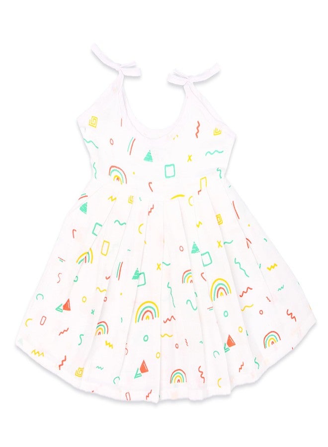 Kidbea 100% Muslin cloth frock for baby girls | Soft Mulmul Cotton Frock | Summer wear Frock | Comfortable Baby Products | Sleeveless Vest | New Born Baby | 3 to 6 Months Combo of 2 - Image 4