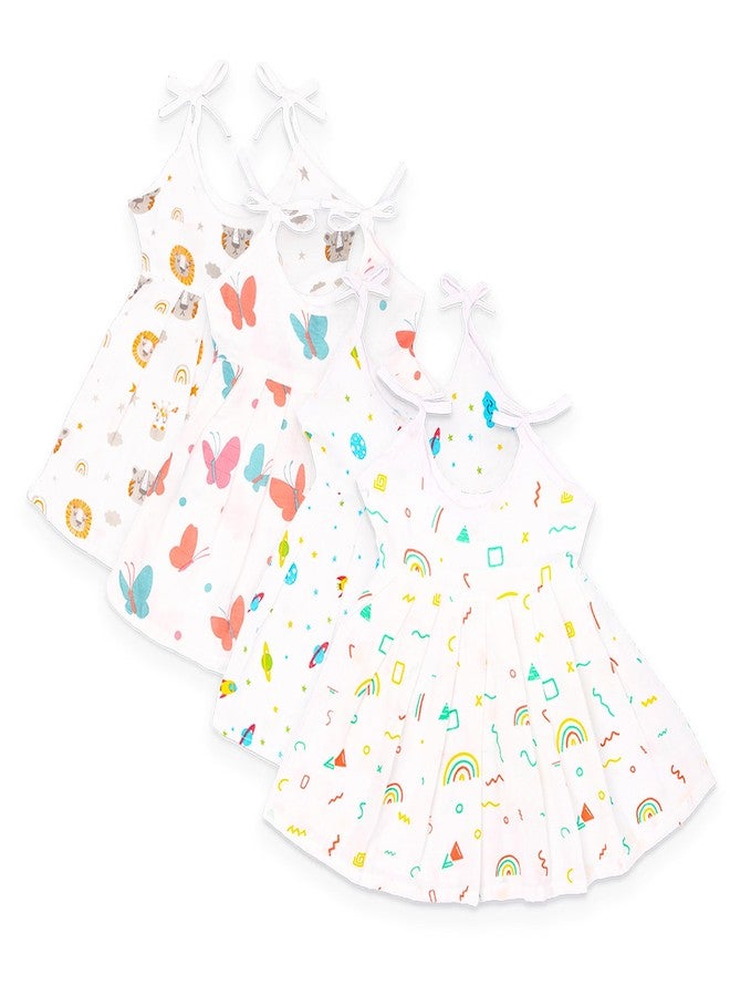 Kidbea 100% Muslin cloth frock for baby girls | Soft Mulmul Cotton Frock | Summer wear Frock | Comfortable Baby Products | Sleeveless Vest | New Born Baby | 3 to 6 Months Combo of 2 - Image 1