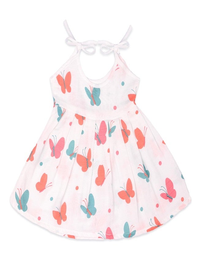 Kidbea 100% Muslin cloth frock for baby girls | Soft Mulmul Cotton Frock | Summer wear Frock | Comfortable Baby Products | Sleeveless Vest | New Born Baby | 3 to 6 Months Combo of 2 - Image 3