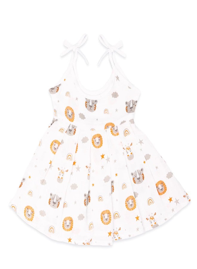 Kidbea 100% Muslin cloth frock for baby girls | Soft Mulmul Cotton Frock | Summer wear Frock | Comfortable Baby Products | Sleeveless Vest | New Born Baby | 3 to 6 Months Combo of 2 - Image 2