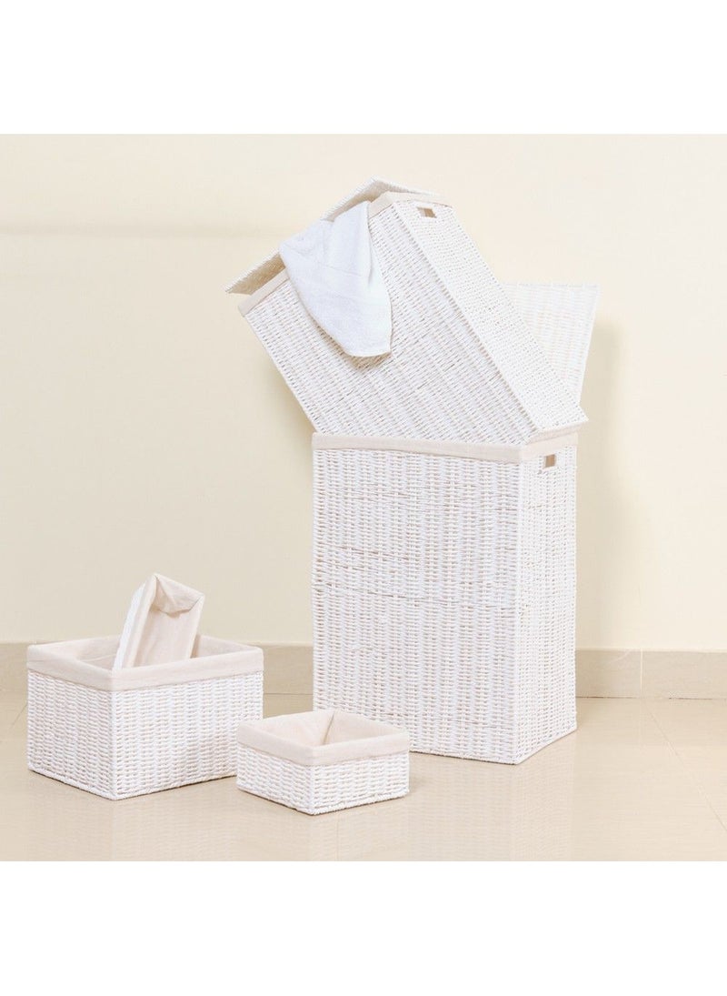Homesmiths Homesmiths Storage Basket White With Liner  25.4x30.5 x20.3 Cm - Image 3