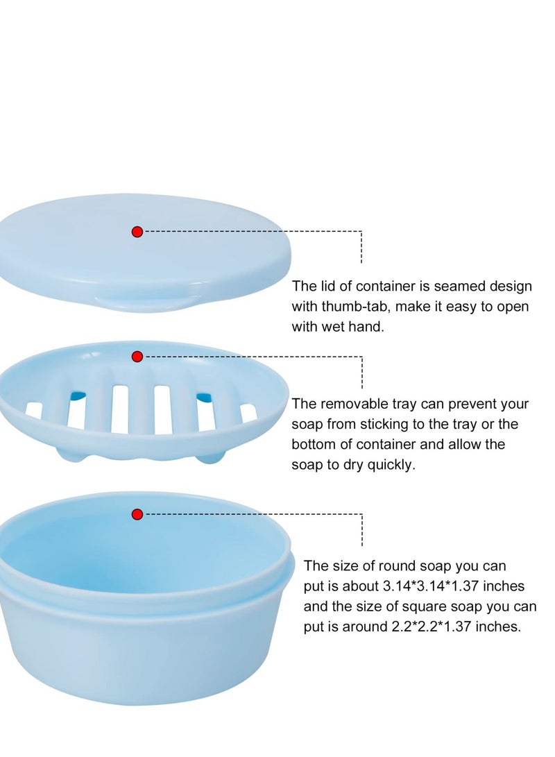 6 PCS Travel Soap Box, Portable Round Case, Seal Waterproof Protectors with Lid, Suitable for Home Traveling Outdoor Hiking Camping Gym - Image 3