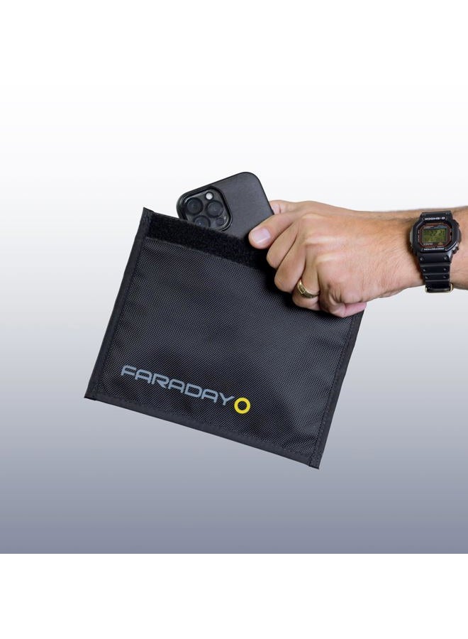 Faraday Defense Faraday Bag Heavy Duty Black Canvas for Cell Phones, Key FOBs, Passports, Credit Cards - EMP CME EMF Signal Shielding for Law Enforcement and Military - Image 2