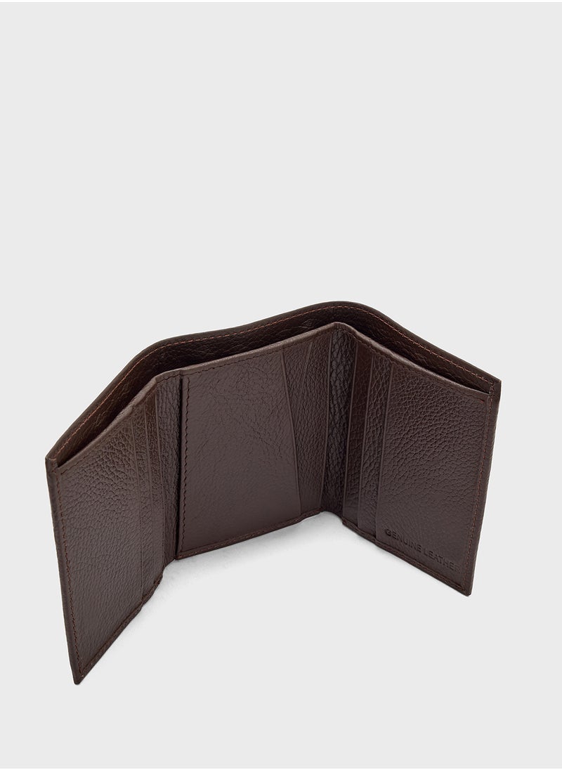 Genuine Leather Tri-Fold Wallet